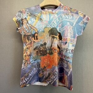 Vintage 90s Jansport "Aloha Wonderland" All-Over‎ Print AOP Hula T-Shirt (XL)